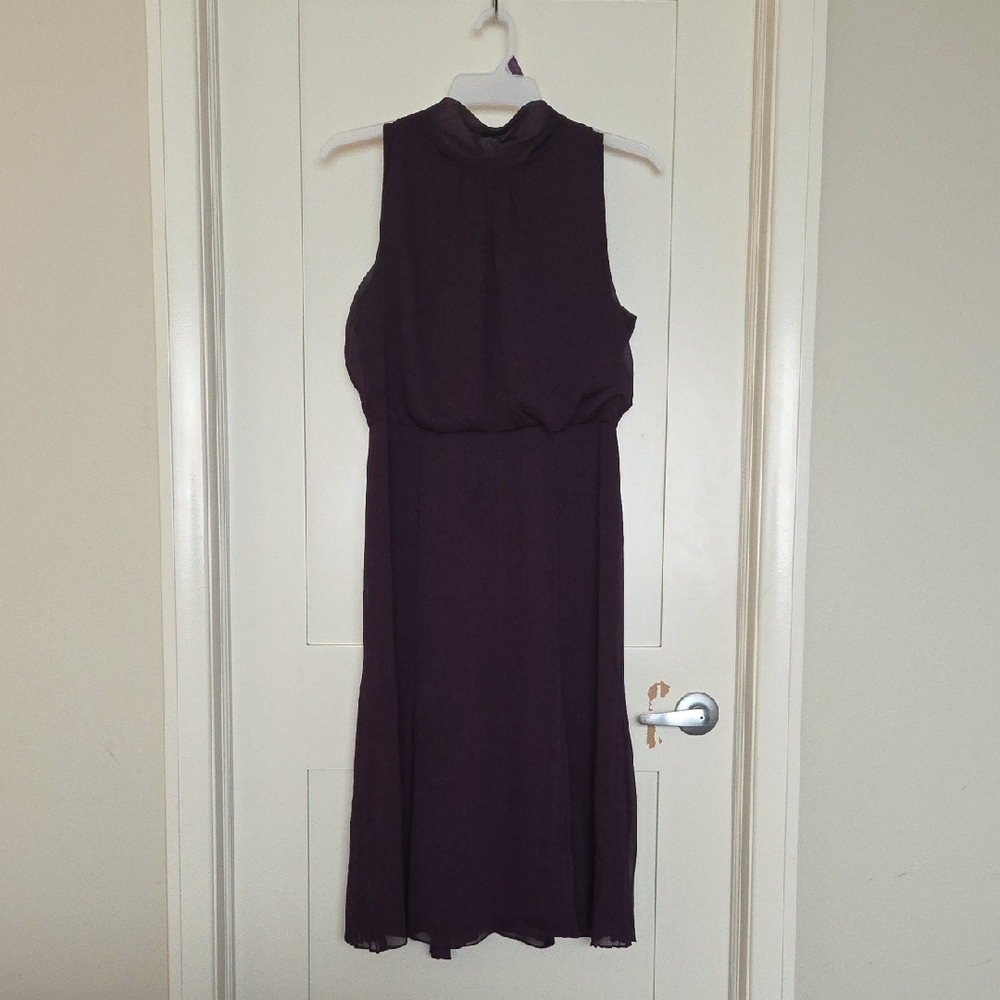 Karl Lagerfeld Sleeveless Midi Dress in Deep Purple